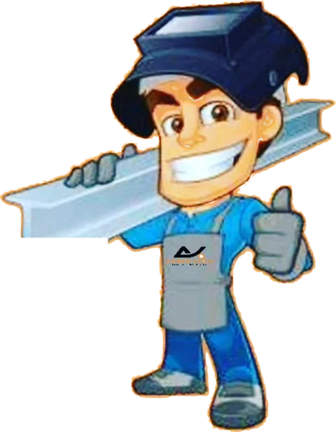 Steely McBeam, the Akbro mascot, with a steel beam on his shoulder